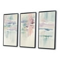 thumbnail image 3 of Designart "Muted Pastels - A Quiet Oasis I" Abstract Liquid Ink Framed Wall Art Set Of 3 - Blue Modern Frame Gallery Set For Office Decor, 3 of 6