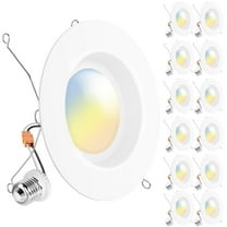 Sunco 12 Pack 6 Inch LED Can Lights, Retrofit Recessed Lighting, Smooth Trim, 965 LM, 13W (75W Equivalent), Selectable CCT 2700K/3000K/3500K/4000K/5000K, Dimmable, Damp Rated UL