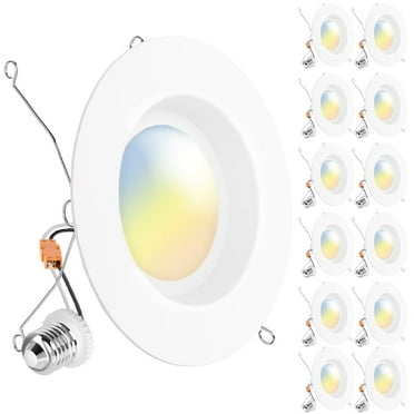 Sunco 12 Pack 6 Inch LED Can Lights, Retrofit Recessed Lighting, Smooth Trim, 965 LM, 13W (75W Equivalent), Selectable CCT 2700K/3000K/3500K/4000K/5000K, Dimmable, Damp Rated UL