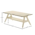 thumbnail image 2 of Roundhill Furniture Arona Mid-Century Modern Wood Shelf Coffee Table, Off-White Finish, 2 of 8