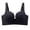 Black, variant on Women's 3D Embossed Rose Wireless Support Bra Wide Adjustable Straps Full Coverage Comfort Lingerie