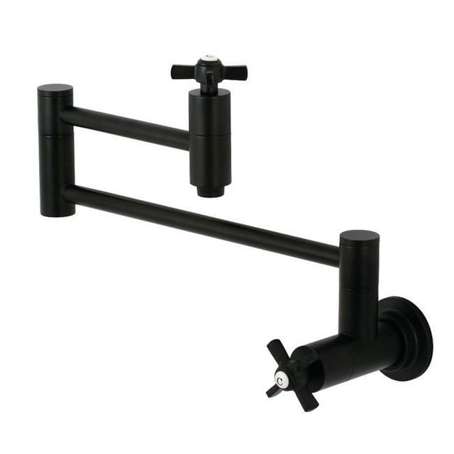 Kingston Brass KS8100ZX Modern Wall Mount Pot Filler Kitchen Faucet - Matte Black