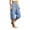 Light Blue, variant on Noric Women's High Waisted Casual Capri Pants Elastic Waist with Pockets Loose Fit Cropped Boho Beach Cuffed Trousers