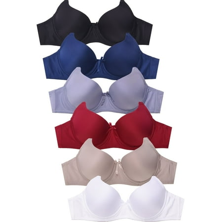 

247 Frenzy Women s Essentials Mamia PACK OF 6 Full Coverage Solid Bras