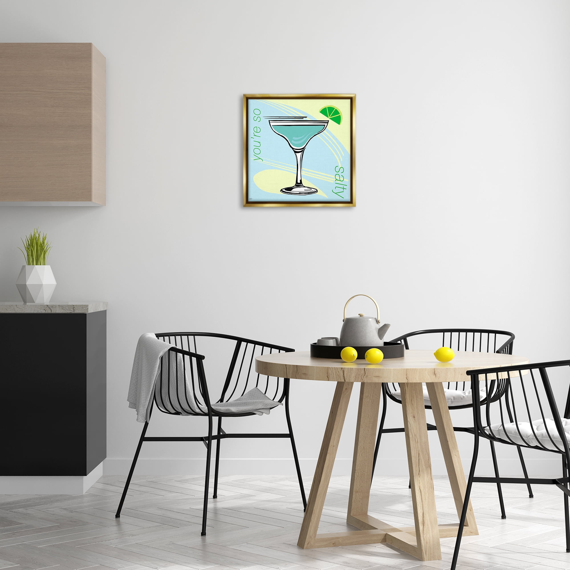 Stupell Industries You're So Salty Cocktail Food & Beverage Painting Gold Floater Framed Canvas Art Print Wall Art, 18 x 18