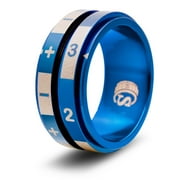 CritSuccess Fate & Fudge Dice Ring Double Spinner (Size 7.5 - Stainless Steel - Blue)