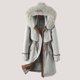 thumbnail image 1 of Chaquetas y abrigos casuales con capucha de manga larga para mujer, suéter de manga larga con costuras elegantes y cómodas, chaqueta cárdigan larga informal, abrigo para mujer, 1 of 4