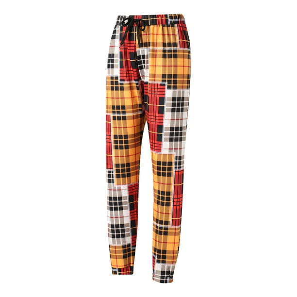 Drawstring plaid deals pants
