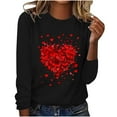 thumbnail image 2 of VgaVtl Long Sleeve Womens Plus Size Tee Shirts Valentines Day Womens Tops Casual Heart Print Pullover Loose Holiday Tops, 2 of 4
