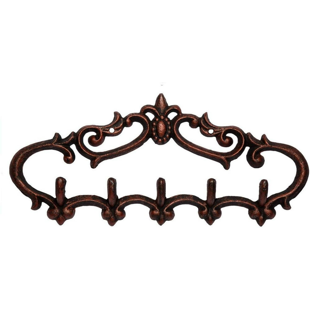 Comfify Cast Iron Wall Hanger Vintage Design with 5 Hooks Keys