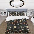 thumbnail image 2 of Designart "Resurgence Of The Space Age Retro I" Black Midcentury Bedding Covert Set - Mid-Century Modern Bed Set With 1 Sham, 2 of 5