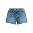 thumbnail image 5 of No Boundaries Festival Boho Lace Up Denim Shorts, 2.5" Inseam, Women's XXS-XXL, 5 of 5