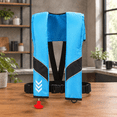 Inflatable Adult Life Jacket, 56-BLUE, Low Profile, 330lb Load Capacity ...