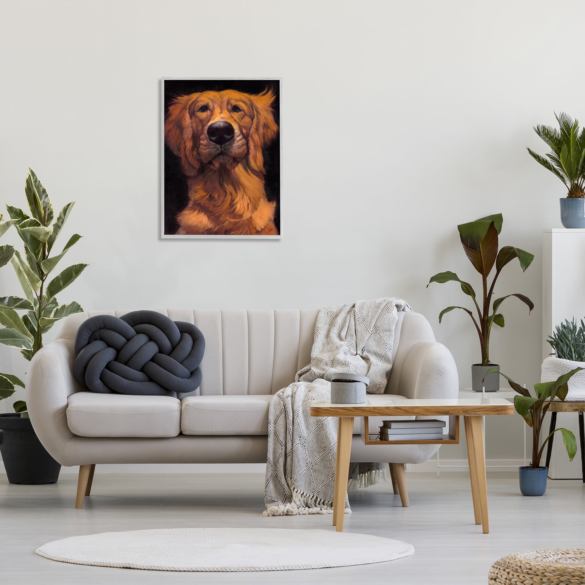 Stupell Industries Golden Retriever Pet Dog Portrait Bold Animal Painting, 24 x 30, Design by Thomas Fluharty