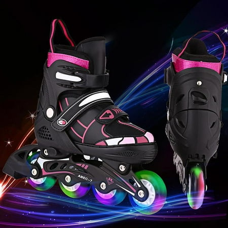 Best Gft! Inline Skate Unisex Indoor Outdoor Roller Children Tracer Adjustable Flash Wheel Inline Skate Gift HFON