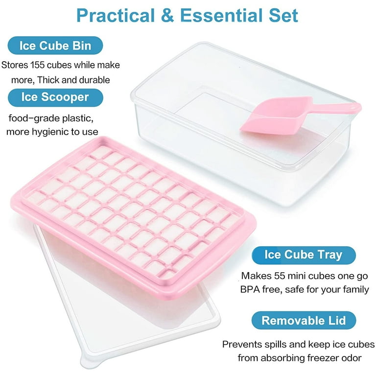 InnOrca Ice Cube Tray for Freezer with Lid & Bin BPA Free