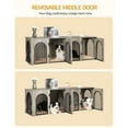thumbnail image 3 of Dog Crate Furniture, 71" Heavy Duty Dog Kennels with Divider, Pads, Side Table, TV Cabinet, 3 of 9