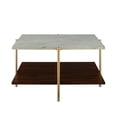 thumbnail image 5 of Walker Edison Jackie Faux White Marble Square Coffee Table, 5 of 10