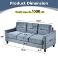 thumbnail image 4 of Nmkwnr 3 Seater Loveseat Sofa with Wood Frame, Velvet Sofa Couch for Living Room Bedroom Office, Gray, 4 of 8