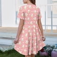 thumbnail image 5 of yuCgh Easter Dress for Girls, Floral Print Short Sleeve Summer Dress with Pocket, Casual Party Dress for Easter Day & Spring Season,Pink 160, 5 of 5