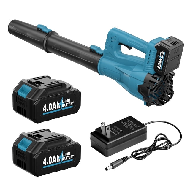 Soplador de hojas FULLYEA inalámbrico de 21 V con 2 baterías de 4 Ah y cargador