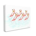 thumbnail image 3 of Stupell Industries Six Flamingoes Birds Synchronized Swimming Floral Caps Graphic Art Gallery Wrapped Canvas Print Wall Art, Design by Amelie Legault, 3 of 5