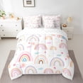 thumbnail image 2 of Homewish Cartoon Rainbow Twin Bedding Sets 7-Piece for Preppy Kids Children,Dreamy Princess Bedding Comforter Set Microfiber,Kawaii Stars Print Breathable Sheet Sets,Lightweight Room Decor, 2 of 8