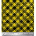 thumbnail image 1 of Soimoi Yellow Cotton Voile Fabric Diagonal Check Fabric Prints By Yard 56 Inch Wide, 1 of 5