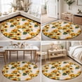 thumbnail image 4 of Round Rugs 6Ft, Vintage Sunflowers Round Area Rug Washable Indoor Throw Carpet, Farmhouse Flowers Botanical Soft Non Slip Circle Rug for Office Cabinet Home Decor Aesthetic, 4 of 8