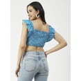 thumbnail image 2 of Moomaya Womens Crop Top, Square Neck, Flutter Sleeve Cotton Short Top Casual, 2 of 8