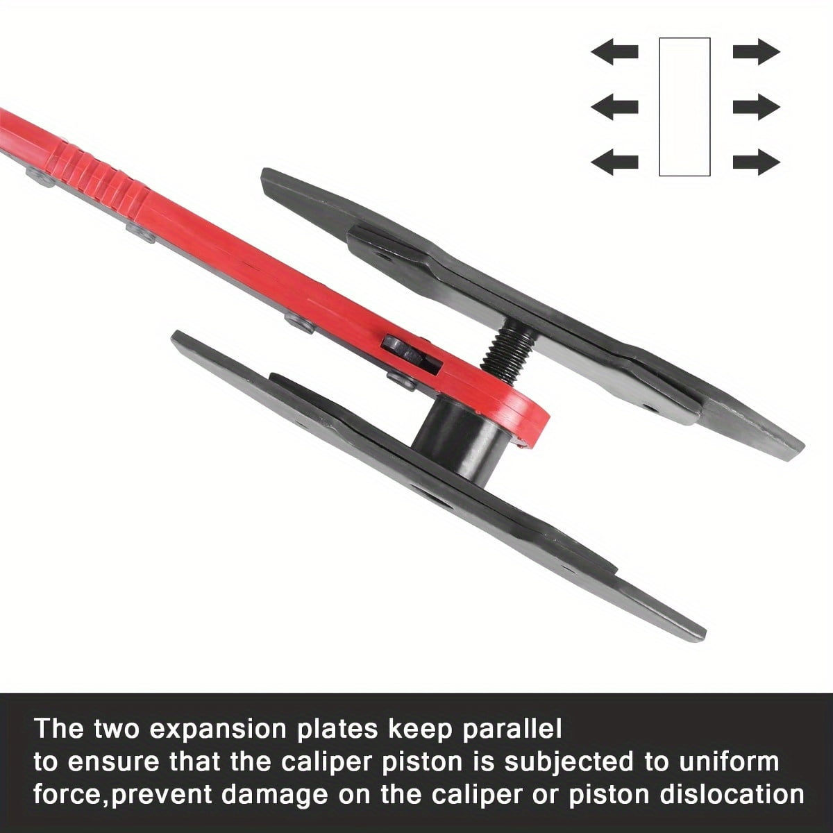 Brake Caliper Press Tool | Car Ratcheting Brake Caliper Piston Spreader Press Tool with 2pcs Steel Plates-Red