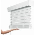 thumbnail image 4 of Calyx Interiors 2.5-Inch Cordless Faux Wood Blinds – 35"W x 73"H, White Ultra-Privacy Window Blinds for Indoor Windows, Superior Views (Actual Size 34.5 in. W x 73 in. H), 4 of 8