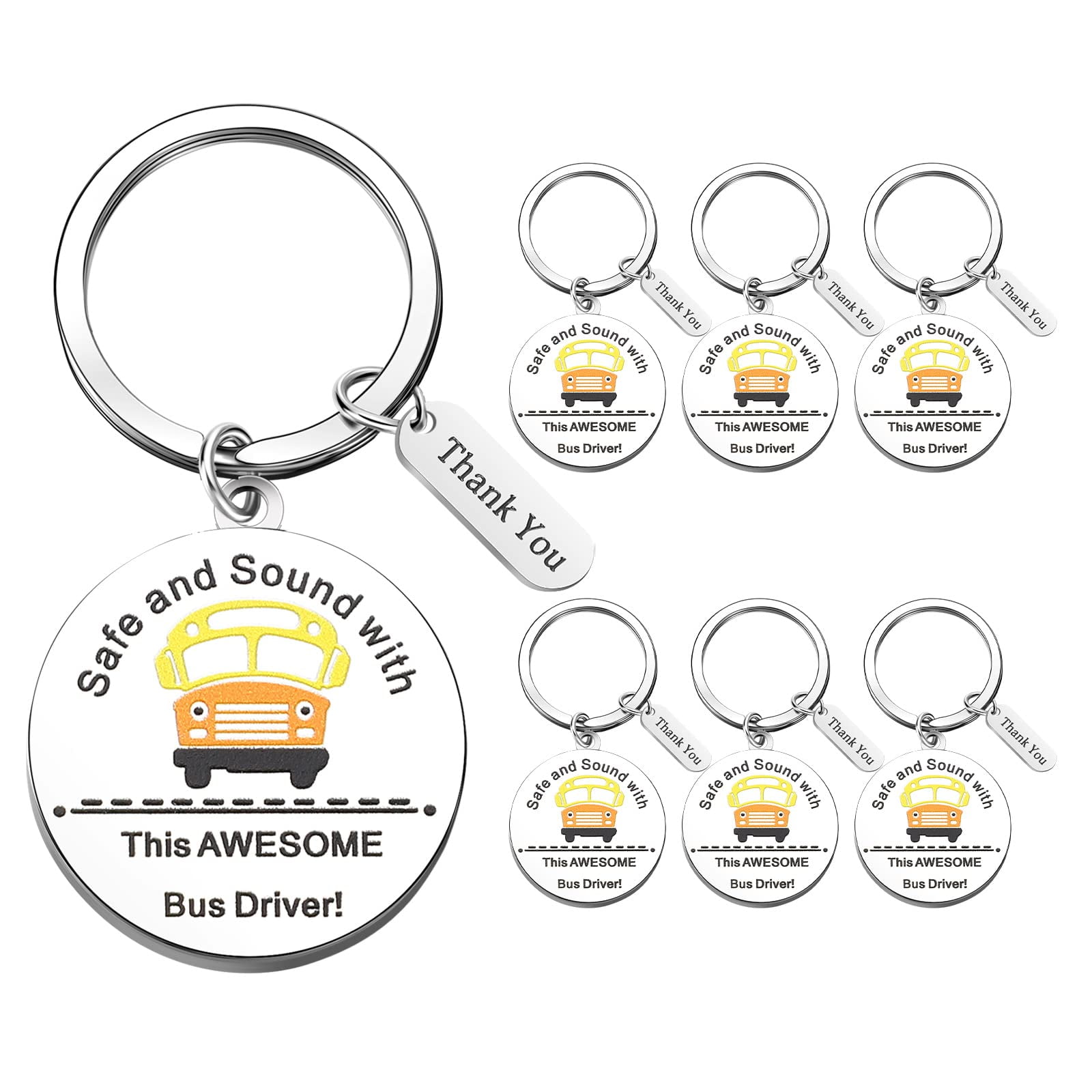 6 Pcs School Bus Driver Appreciation Christmas Gifts Stainless Steel