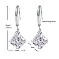 thumbnail image 5 of Crystal Drop Dangle Earrings s925 Sterling Silver Cubic Zirconia Square Shape Jewelry For Women, 5 of 6