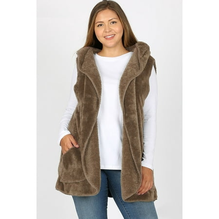 JED FASHION Women's Plus Size Soft Fleece Hoodie Cocoon