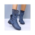 thumbnail image 1 of Audeban Womens Ankle Boots Shoes Ladies Biker Zip Lace Up Army Combat Winter Casual Bootie, 1 of 4