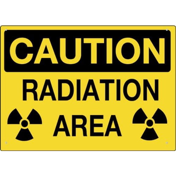 Caution Radiation Area Sign Metal 12X8 Inch Rust Free Aluminum, Uv Printed, Easy To Mount Weather Resistant For Fence