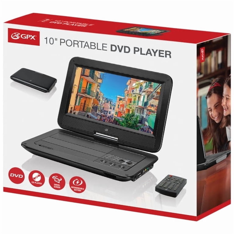 GPX 10 Inch Portable DVD Player with 1024x600 Resolution PD1053BX