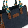 thumbnail image 3 of Wrangler Tote Bag for Women Western Retro Purse Top Handle Handbags with Aztec Strap, Navy Blue, 3 of 8