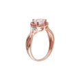 thumbnail image 2 of 1.25 Carat (Ctw) Morganite Heart Ring with Pink Tourmaline in Rose Plated Sterling Silver, 2 of 5