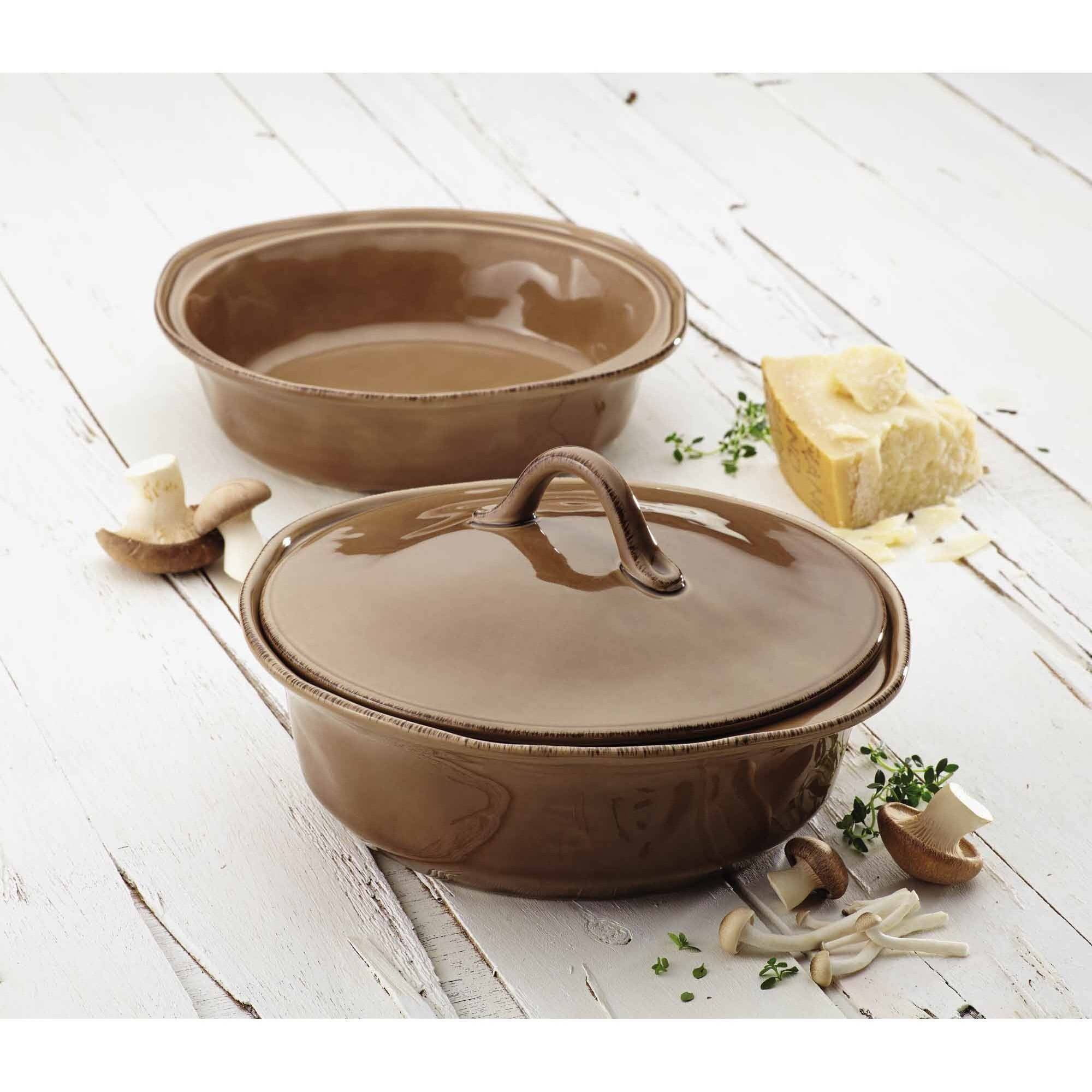 Rachael Ray Cucina Stoneware 3-Piece Round Casserole & Lid Set ... Rachael Ray Cucina Stoneware 3-Piece Round Casserole & Lid Set ...