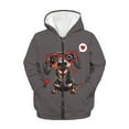 thumbnail image 5 of DISNIMO Boys Dachshund Zip Up Hoodie Teen Boy Heart Hoodies for Kids 14-16 Boys Hoodie Sweatshirt Zipup Sweatshirts for Boys Hoodies Jackets Streetwear Clothes Girls Zip Up Hoodie Boy Gray Clothes, 5 of 7