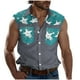 thumbnail image 1 of Camisas de Cuello para Hombres, Moda Casual Día de la Independencia Imprimir Turndown Bolsillos sin Mangas Tanque Deportivo, 1 of 5