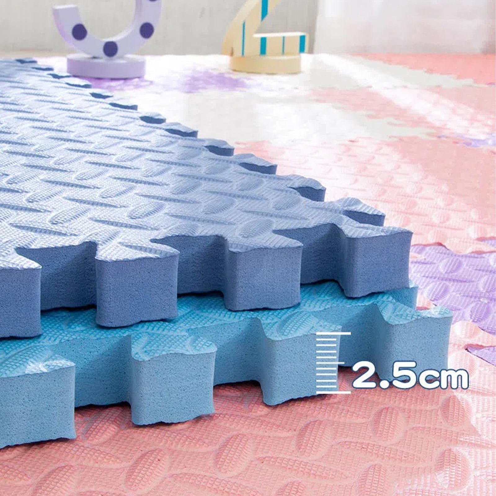 BESTSKY 2026 New Baby Play Mat,Eva Foam Puzzle Board,Thick and Waterproof Play Mats for Floor,18-Piece for Baby Playtime, Crawling, Floor Protection, Indoor Activities, Early Development.