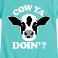 thumbnail image 3 of Instant Message - Cow Ya Doin - Toddler & Youth Girls Short Sleeve Graphic T-Shirt, 3 of 6