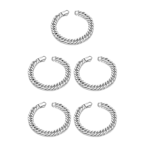 Pulseras tejidas Minnieouse 11mm 22cm Acero de titanio Moda Hebilla cuadrada