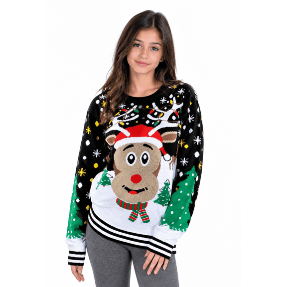SOCAL LOOK Youth Ugly Christmas Sweater-Cute Holiday Pullover for Teens Big Boys & Girls 13/14 Years