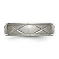 thumbnail image 3 of Auriga Fine Jewelry Titanium X-Design 6mm Satin Band for Men Size 7.5, 3 of 6