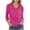 Hot Pink, variant on Sweatshirts for Women Pleated Collar V-Neck Solid Color Casual Loose Long-sleeved Top,Tops for Women Brown