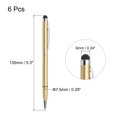 thumbnail image 2 of 6pcs Metal Stylus Pen Ballpoint Pen 2 in 1 Universal Retractable Ink Pen with Stylus Tips, Gold, 2 of 6